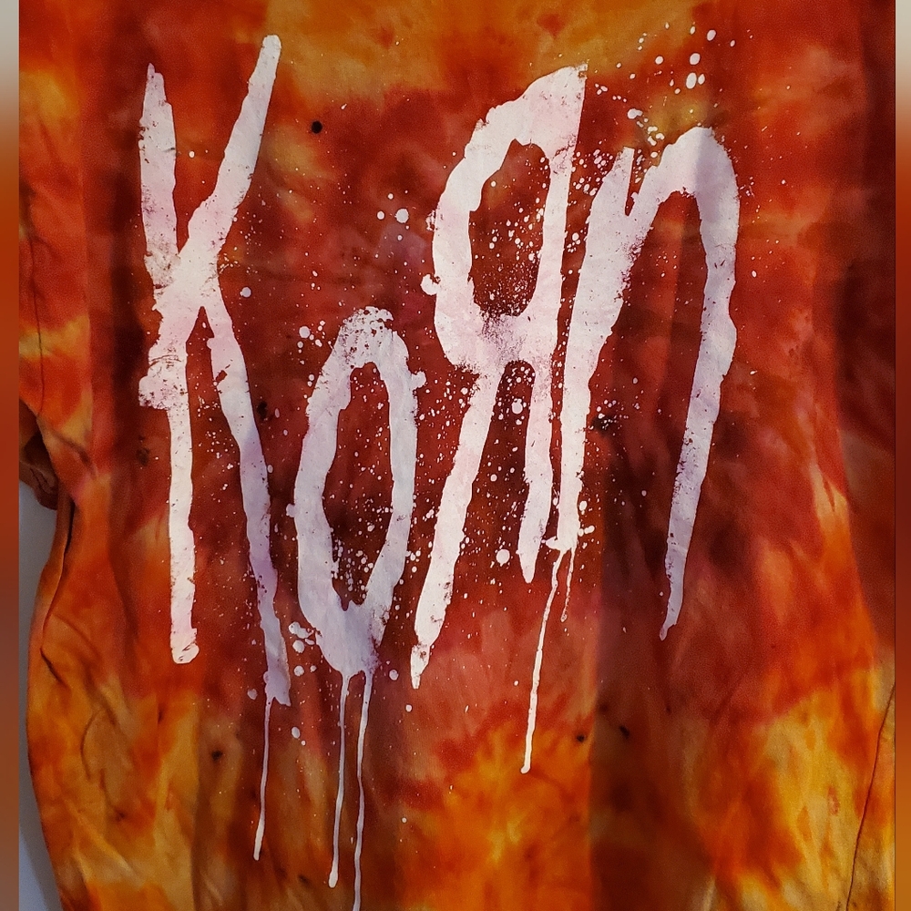 KORN Reverse Dyed Ice Dyed "Still A Freak" Hot Topic Band T-Shirt Size Large - Picture 2 of 7